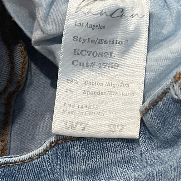 KANCAN Stretchy Blue Distressed Rolled Cuff Short Jean Shorts Size 7/27 - Picture 5 of 6